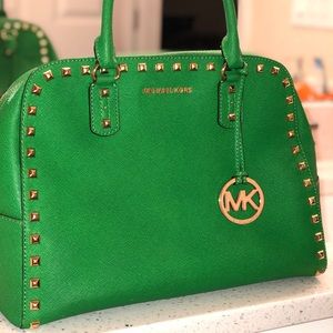 Green Michael Kors satchel bag